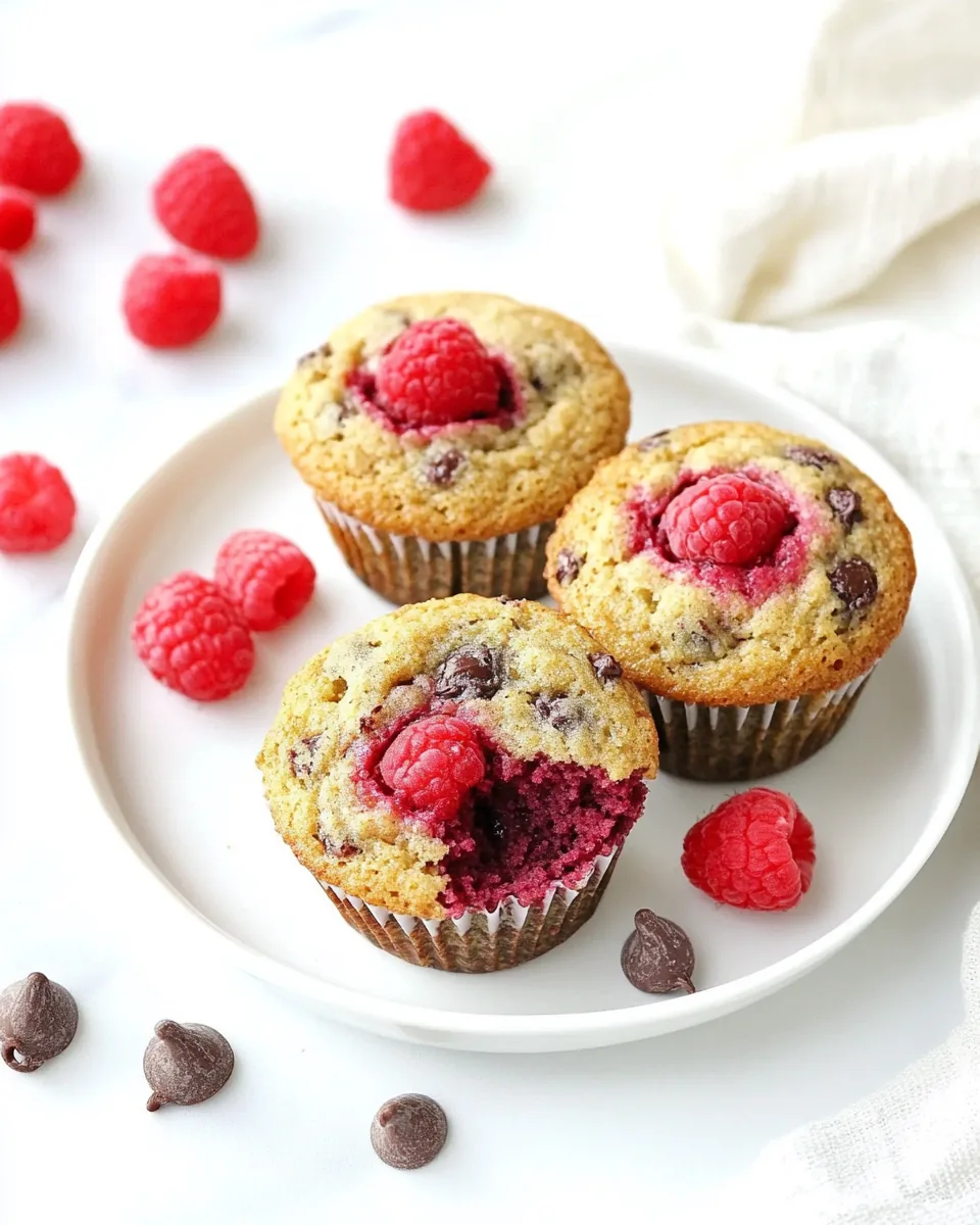 Raspberry Chocolate Almond Flour Muffins