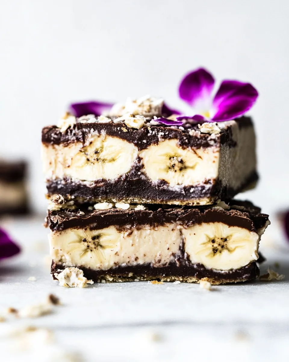 Raw Chocolate Banana Cashew Cream Pie Bars
