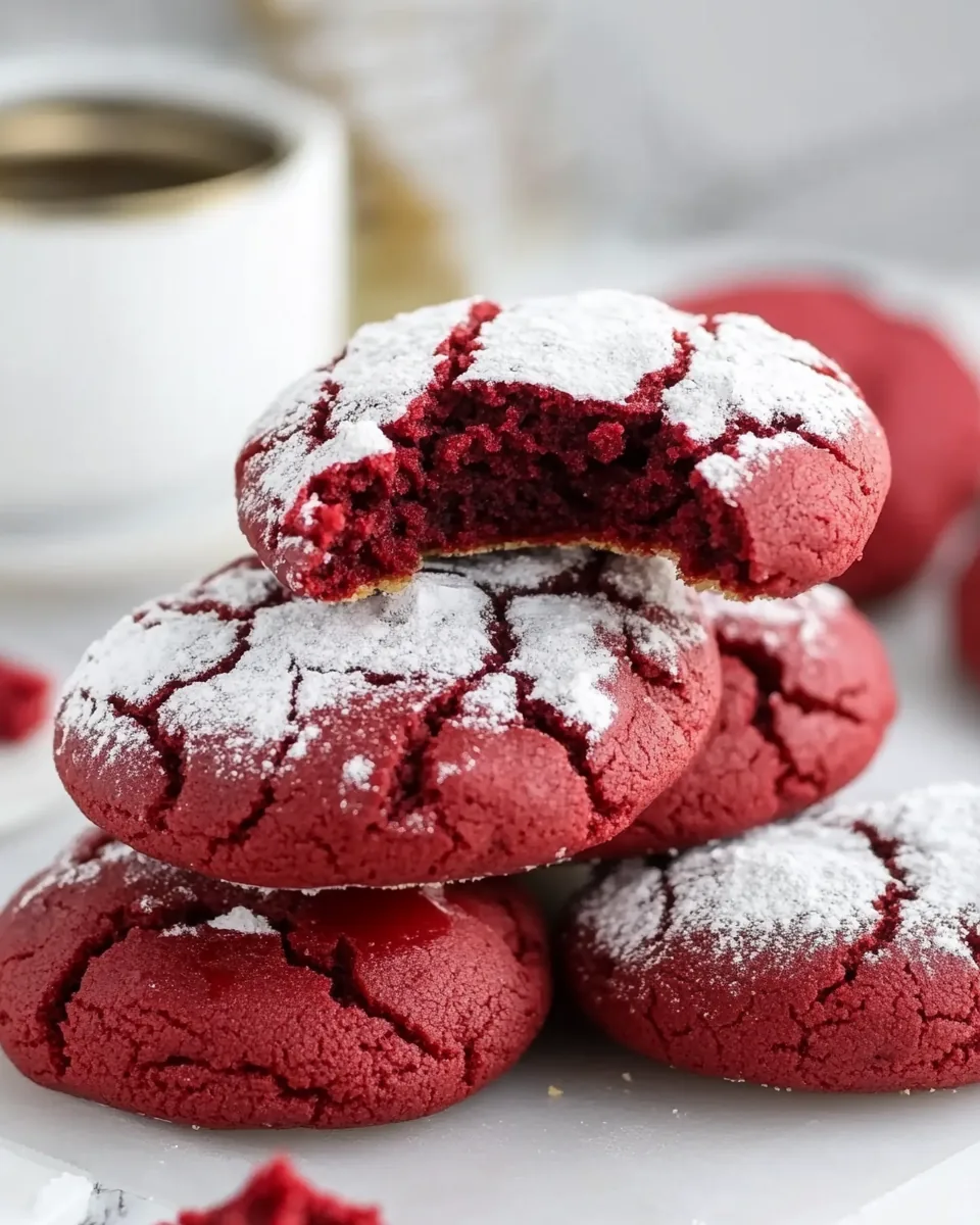 Red Velvet Crinkle Cookies