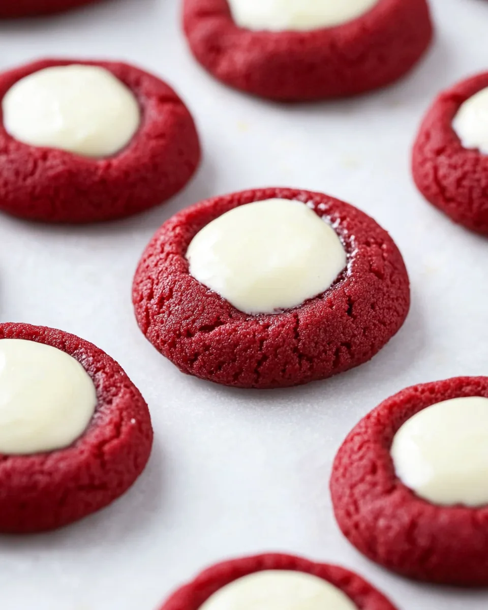 Red Velvet Thumbprint Cookies