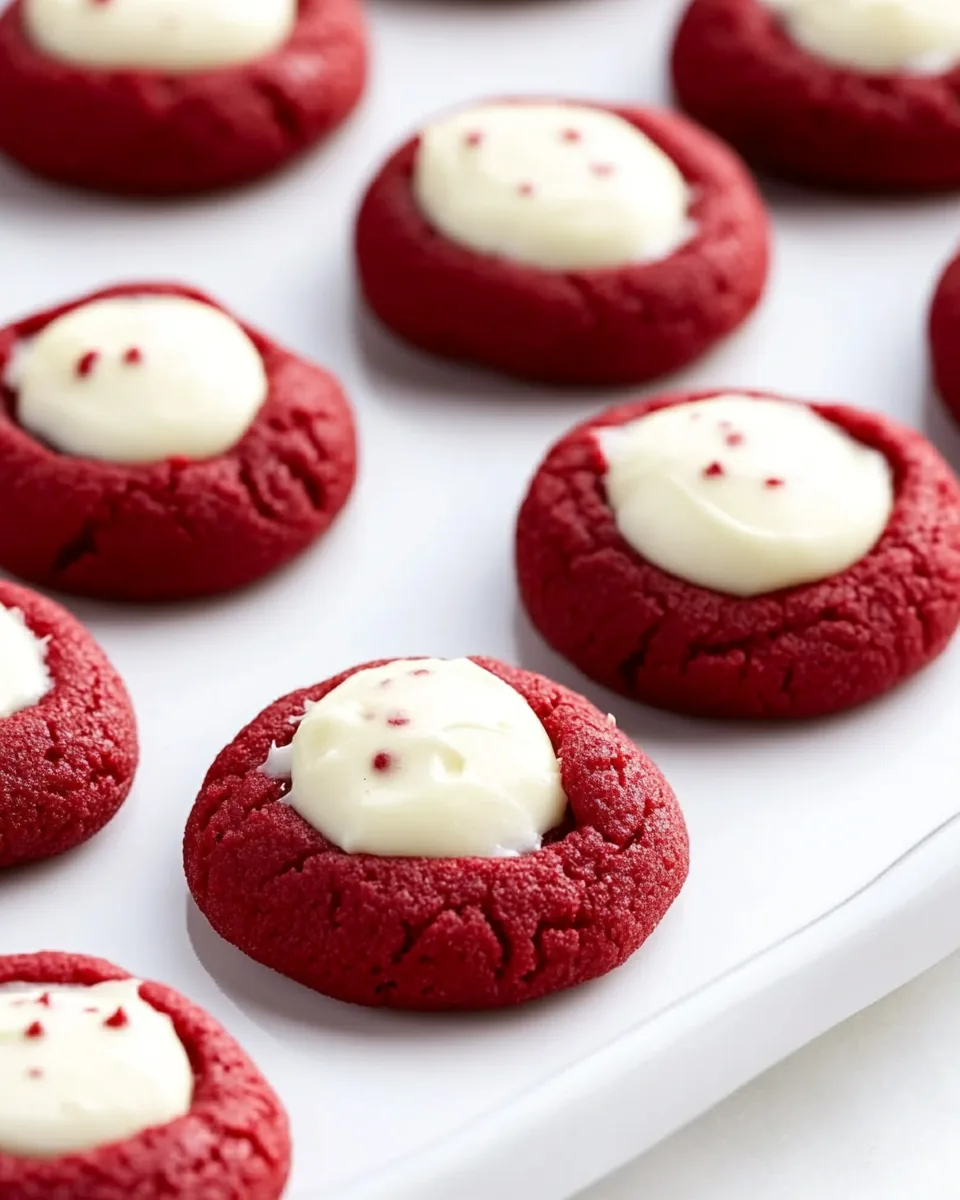 Red Velvet Thumbprint Cookies