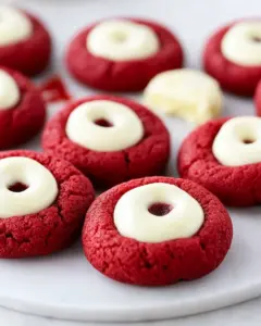 Red Velvet Thumbprint Cookies