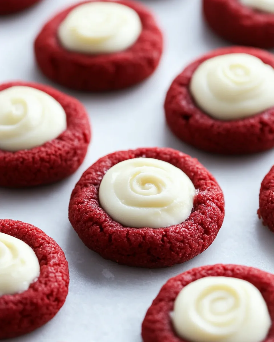 Red Velvet Thumbprint Cookies