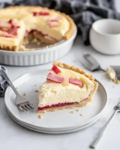Rhubarb Cheesecake Pie