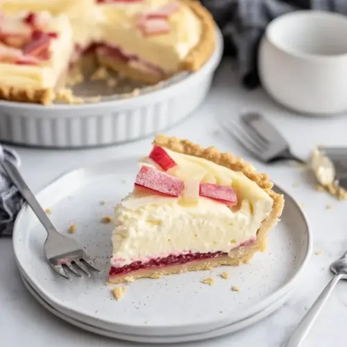Rhubarb Cheesecake Pie