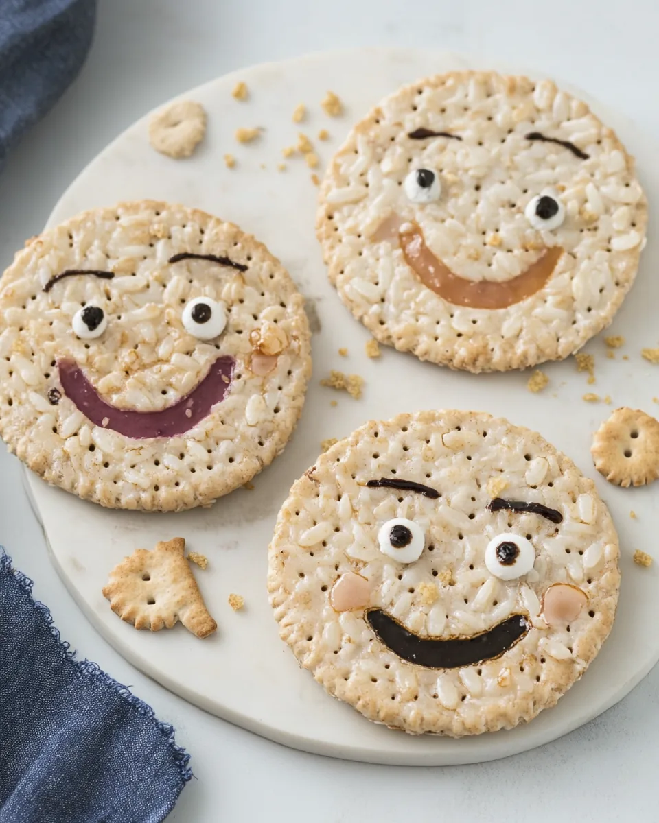 Rice Cracker Face Sandwiches