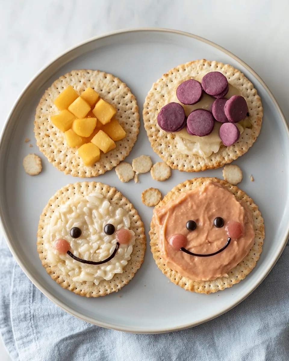 Rice Cracker Face Sandwiches