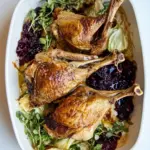 Roasted Duck Legs Roasted Napa Cabbage Cranberry Jam