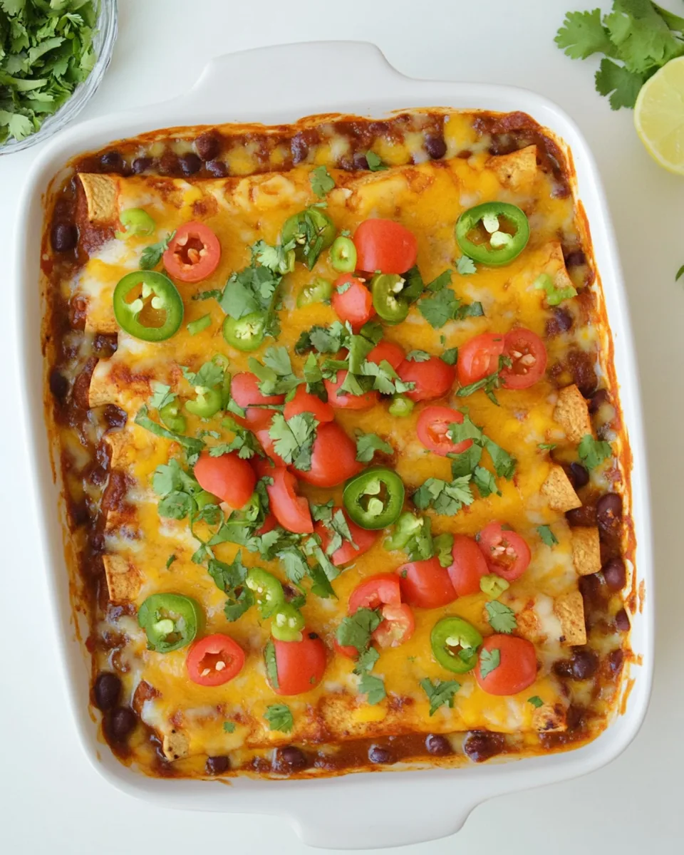 Roasted Sweet Potato and Black Bean Enchilada