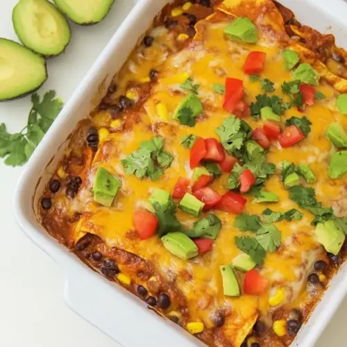 Roasted Sweet Potato and Black Bean Enchilada