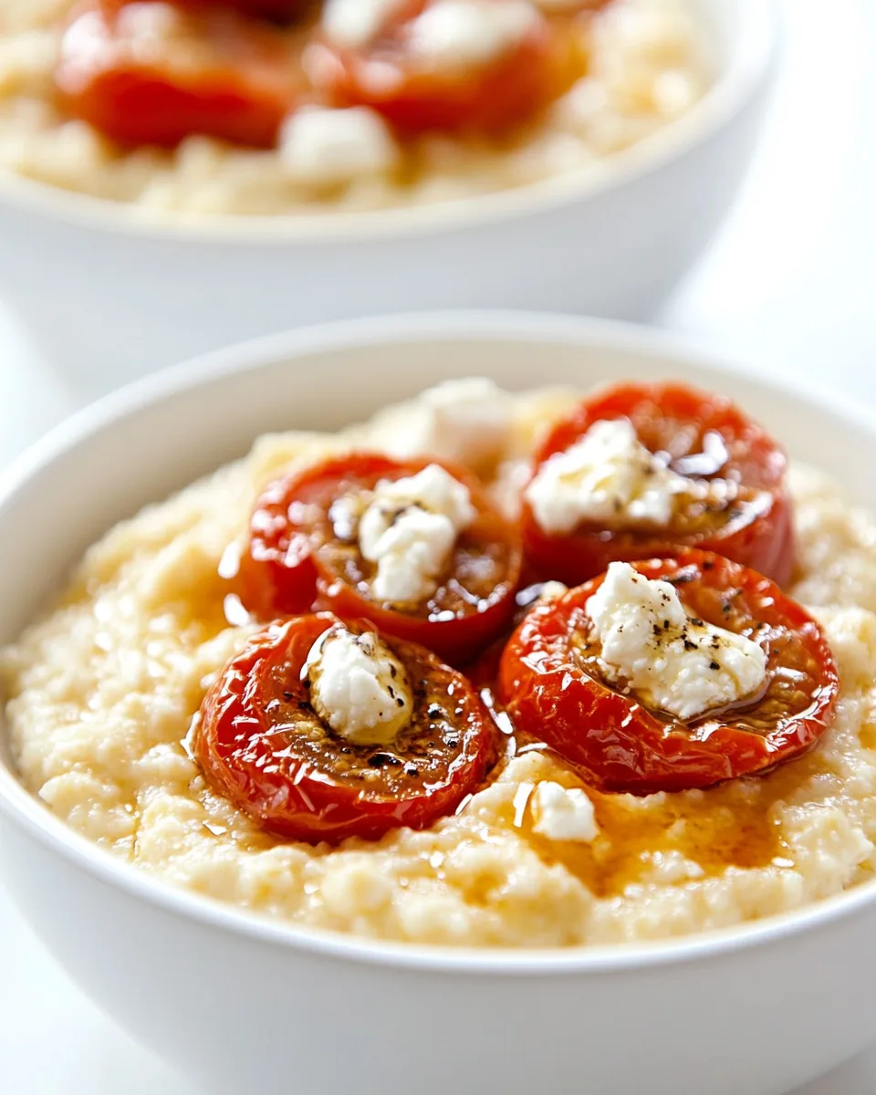 Roasted Tomato Grits with Goat Cheese
