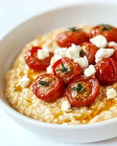 Roasted Tomato Grits with Goat Cheese