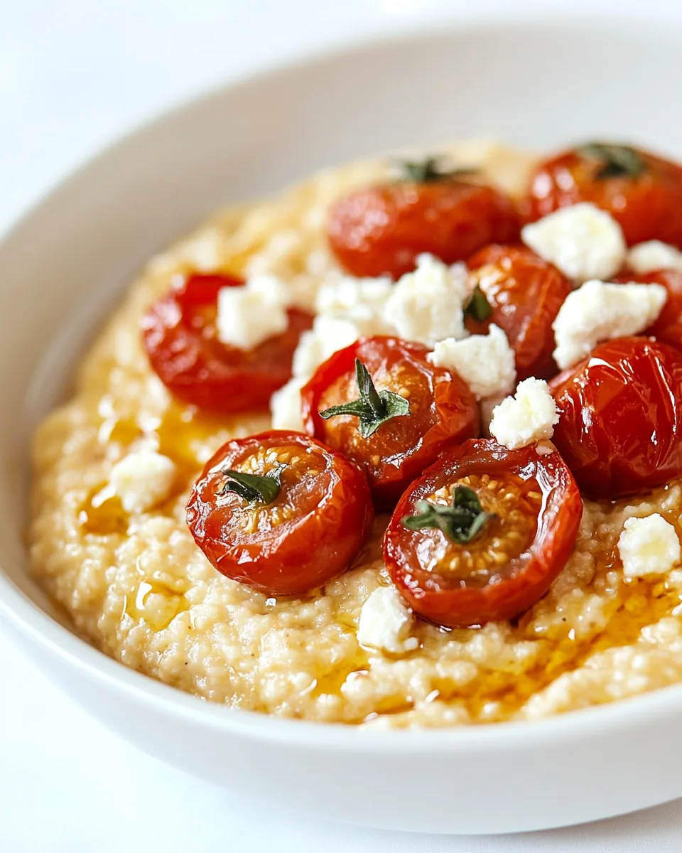 Roasted Tomato Grits with Goat Cheese