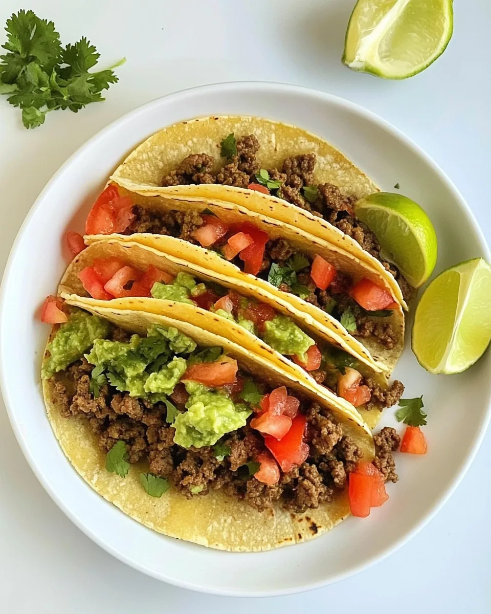 Salsa Verde Ground Beef Tacos