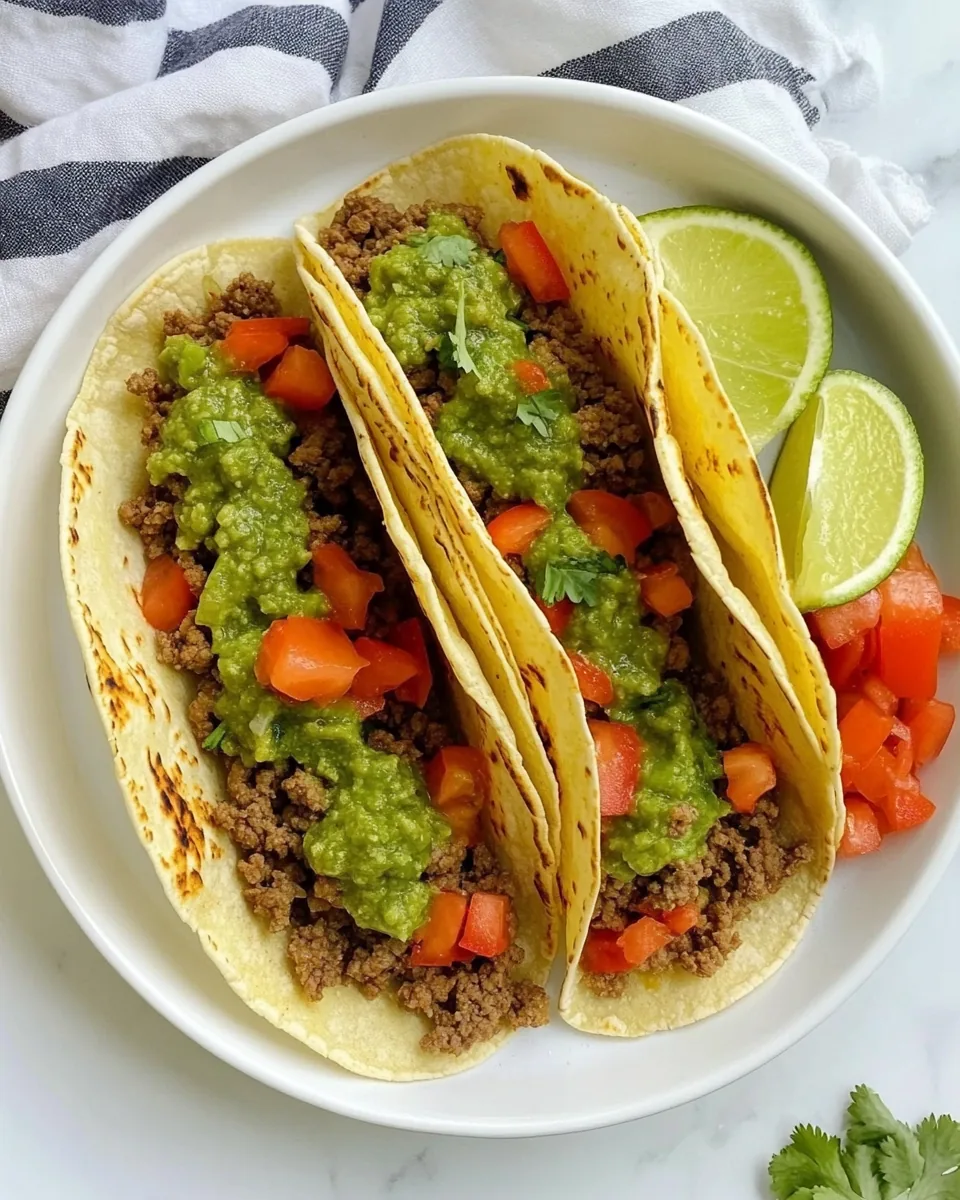 Salsa Verde Ground Beef Tacos