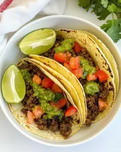 Salsa Verde Ground Beef Tacos