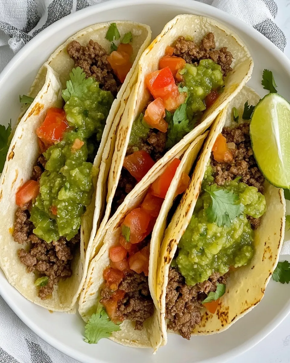 Salsa Verde Ground Beef Tacos