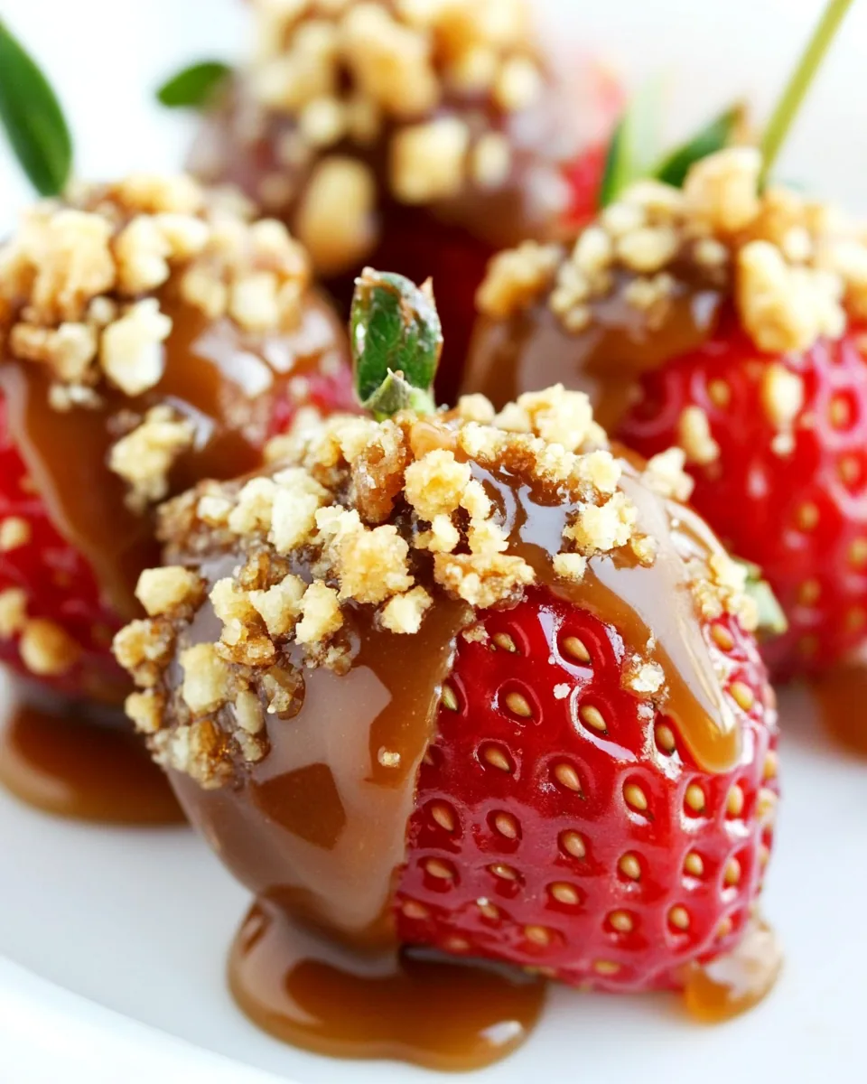 Salted Caramel Covered Strawberries