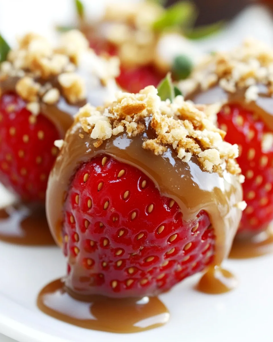Salted Caramel Covered Strawberries