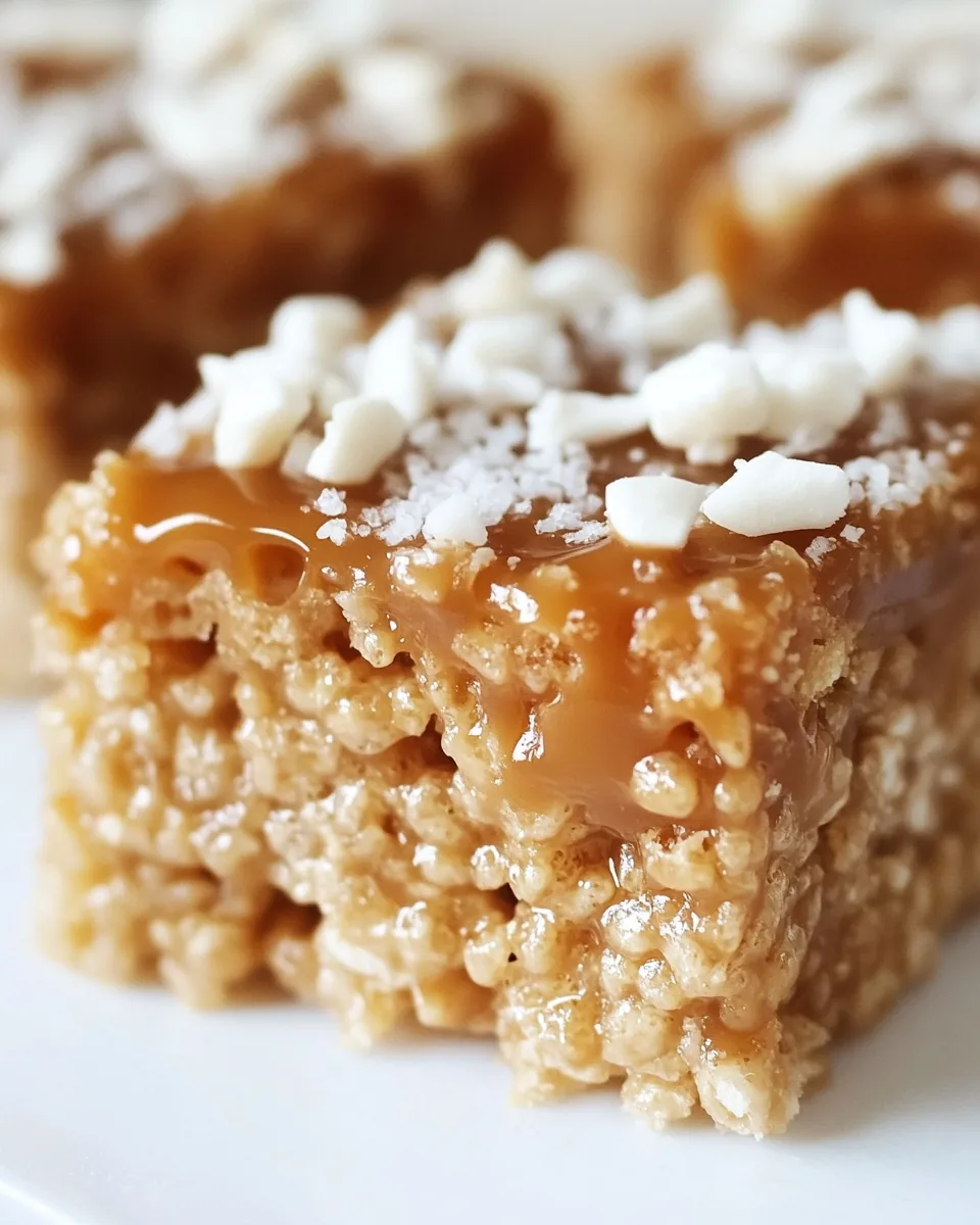 Salted Caramel Peanut Butter Rice Krispie Treats