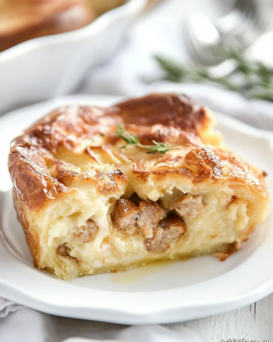 Sausage Croissant French Toast Casserole