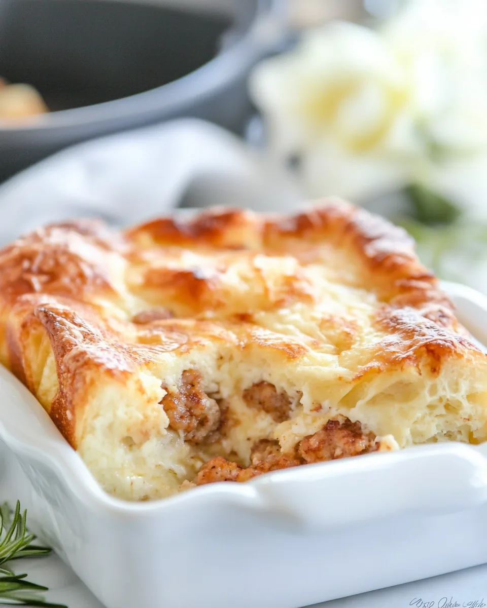Sausage Croissant French Toast Casserole