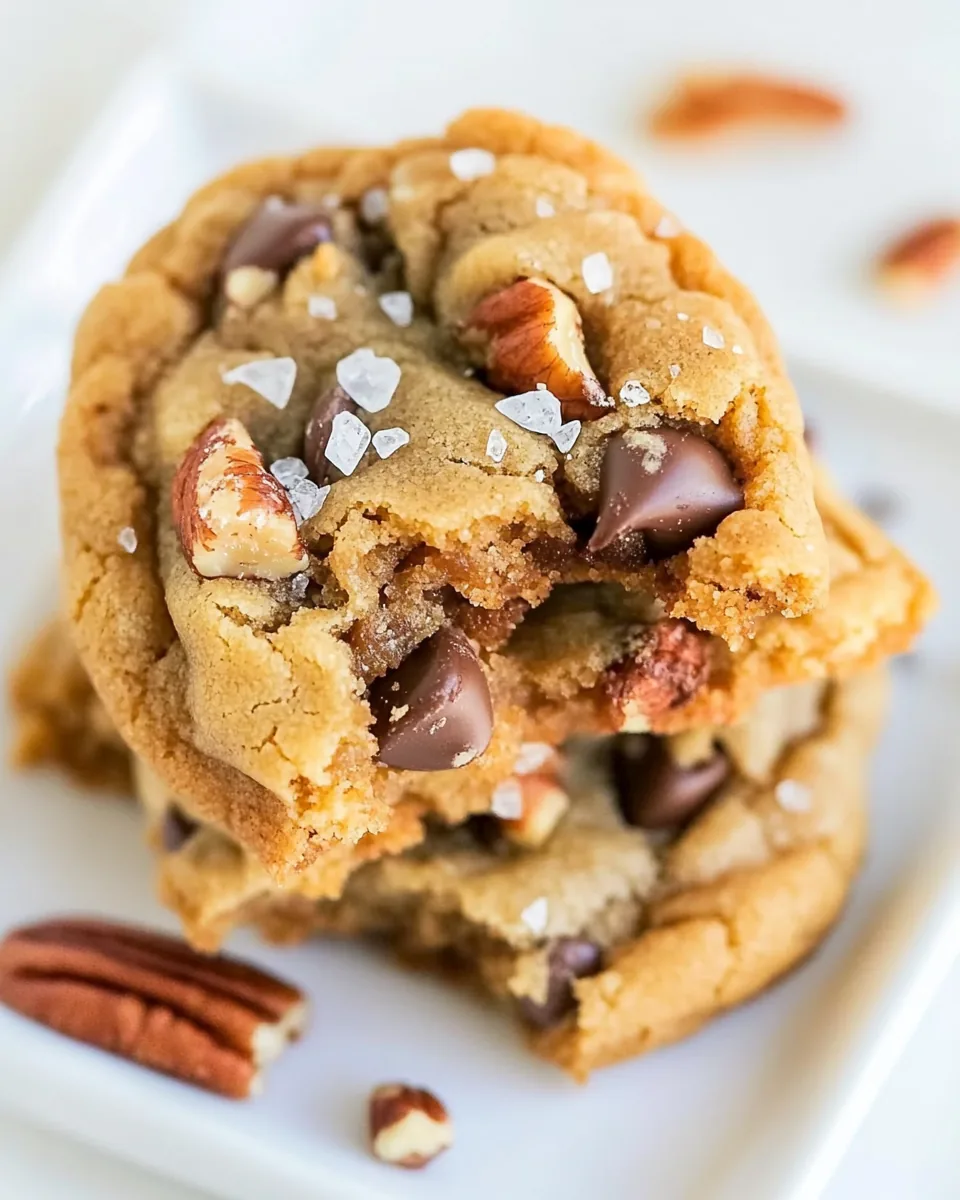 Sea Salt Browned Butter Chocolate Chip Pecan Cookies