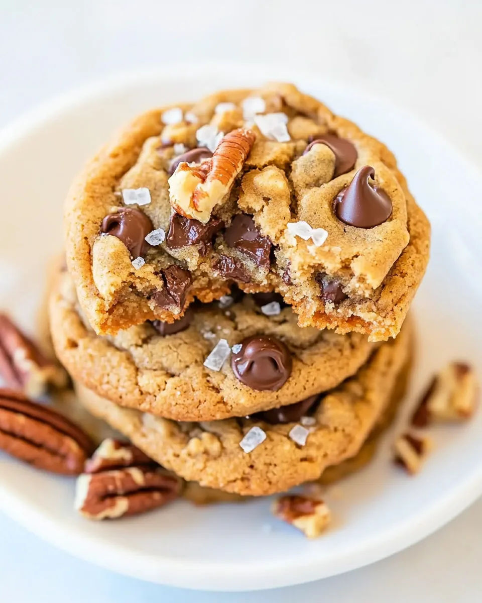 Sea Salt Browned Butter Chocolate Chip Pecan Cookies