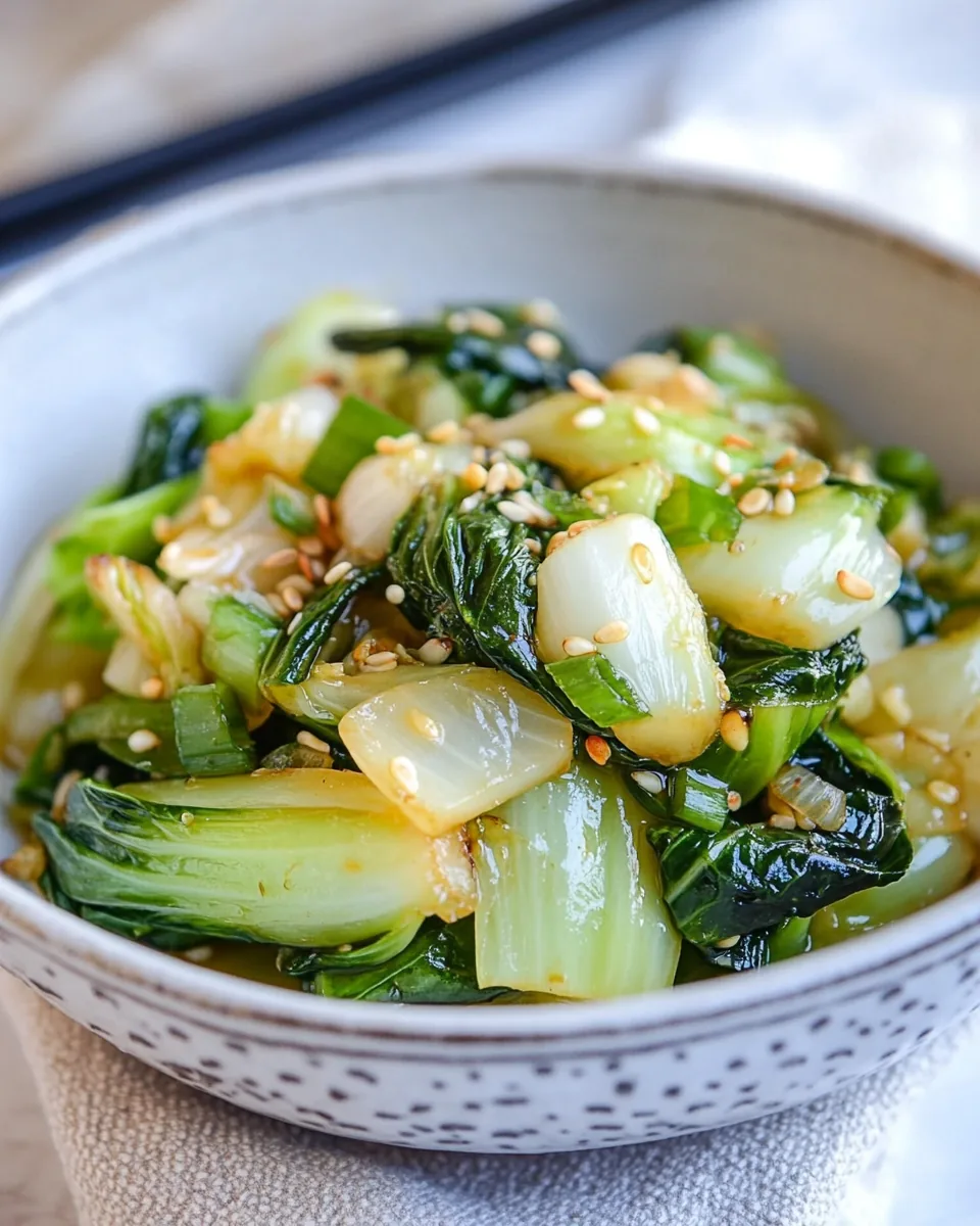Sesame Garlic Sautéed Bok Choy