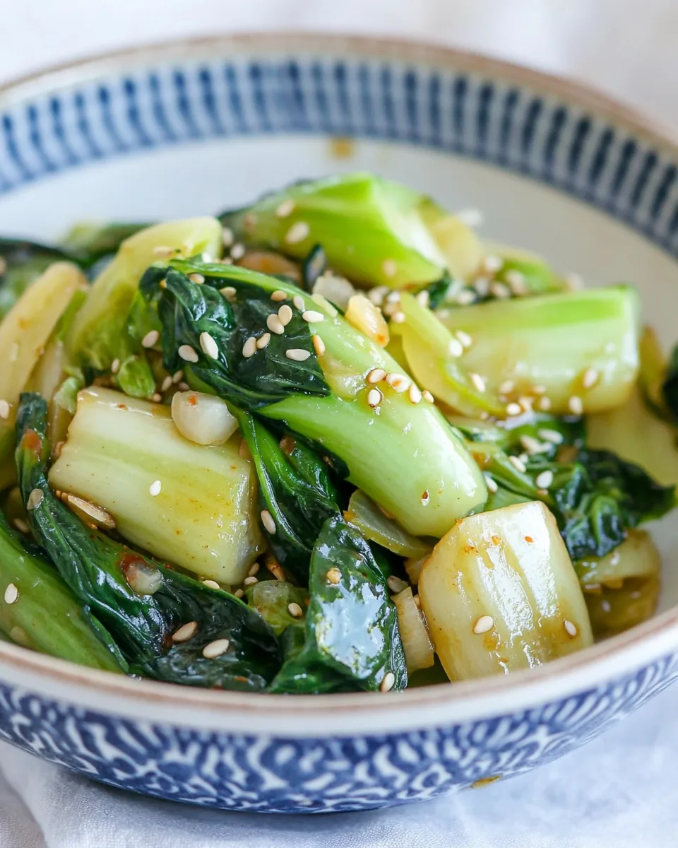Sesame Garlic Sautéed Bok Choy