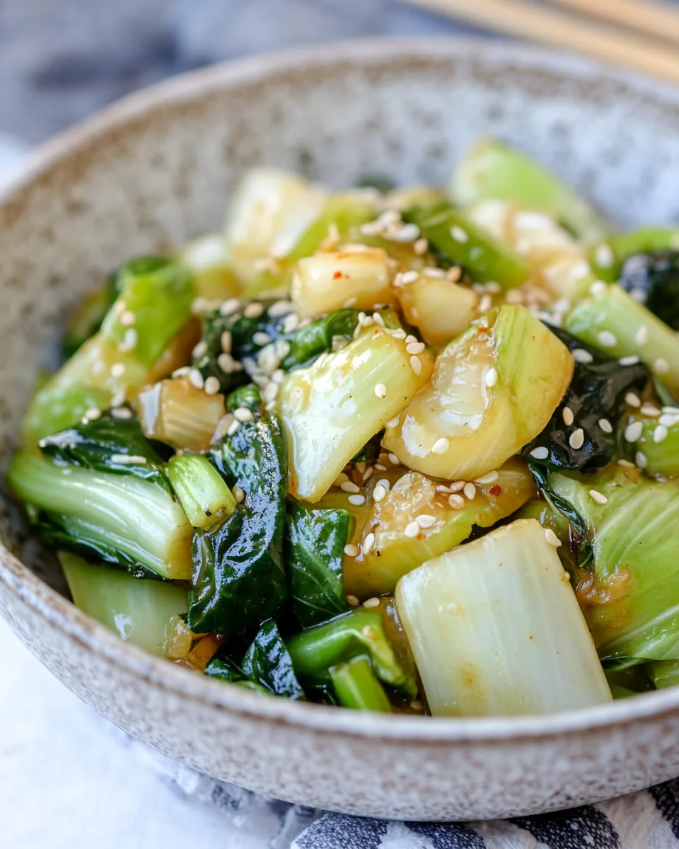 Sesame Garlic Sautéed Bok Choy