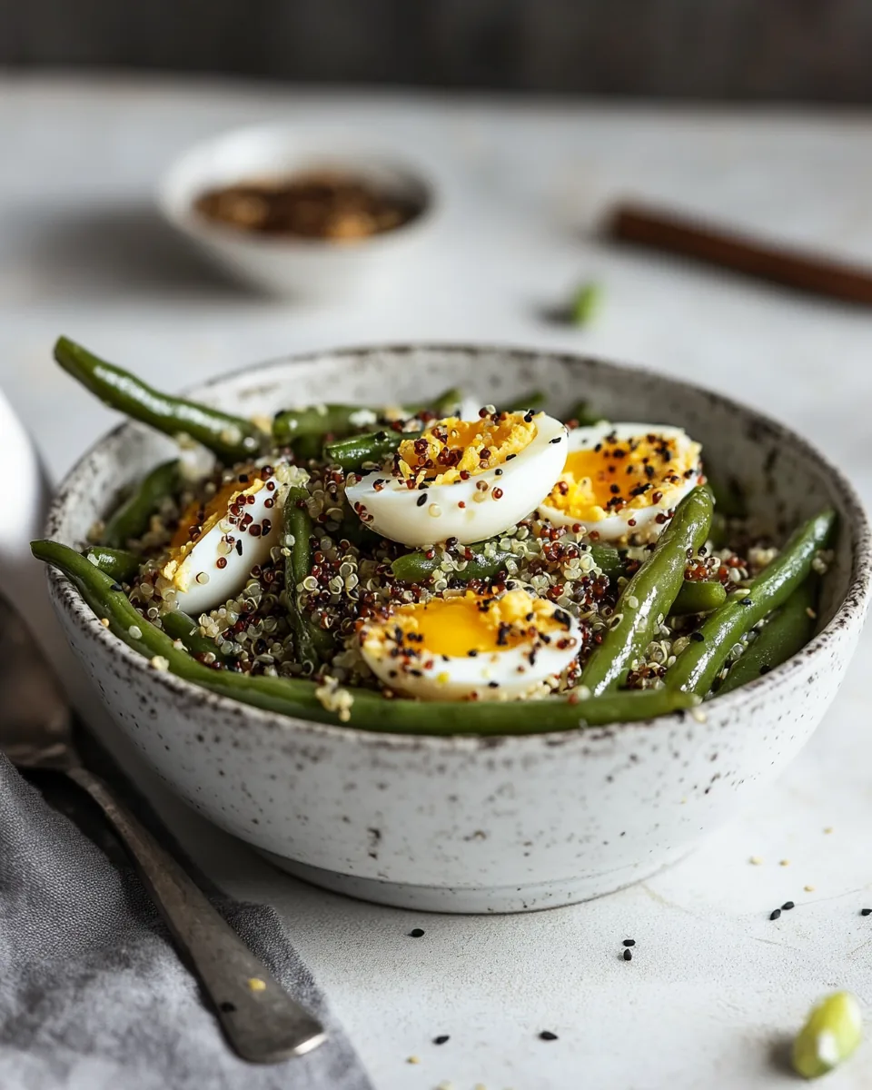 Sesame Green Beans with Quinoa and Eggs