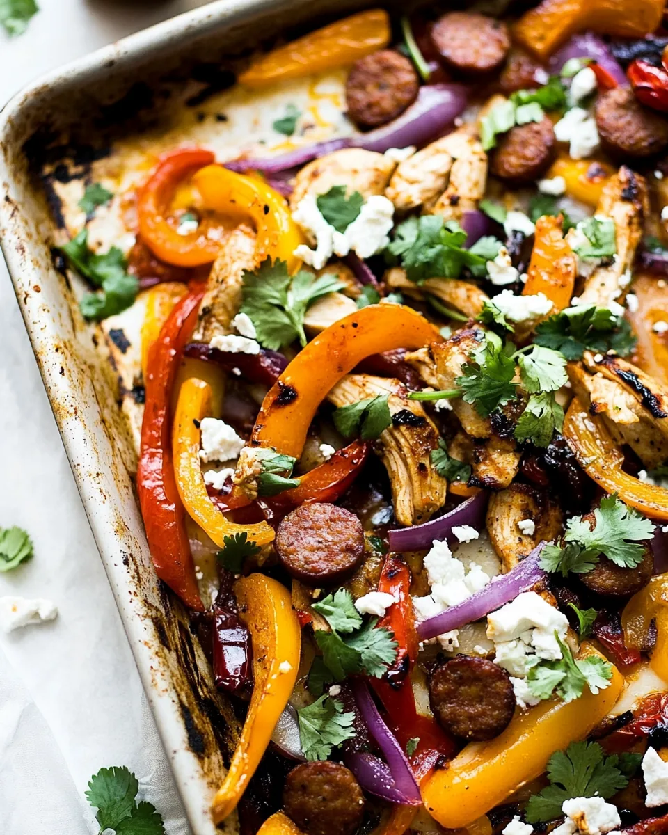 Sheet Pan Chicken Sausage Fajitas