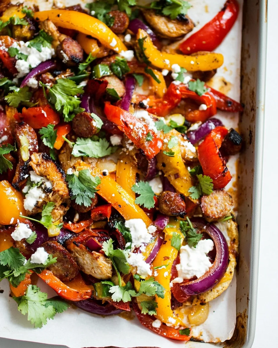 Sheet Pan Chicken Sausage Fajitas
