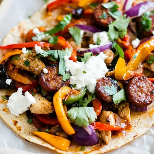 Sheet Pan Chicken Sausage Fajitas