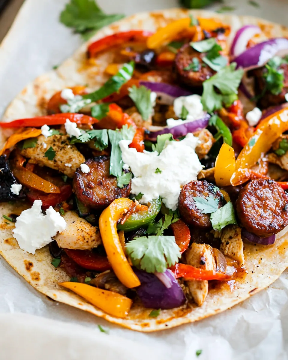 Sheet Pan Chicken Sausage Fajitas