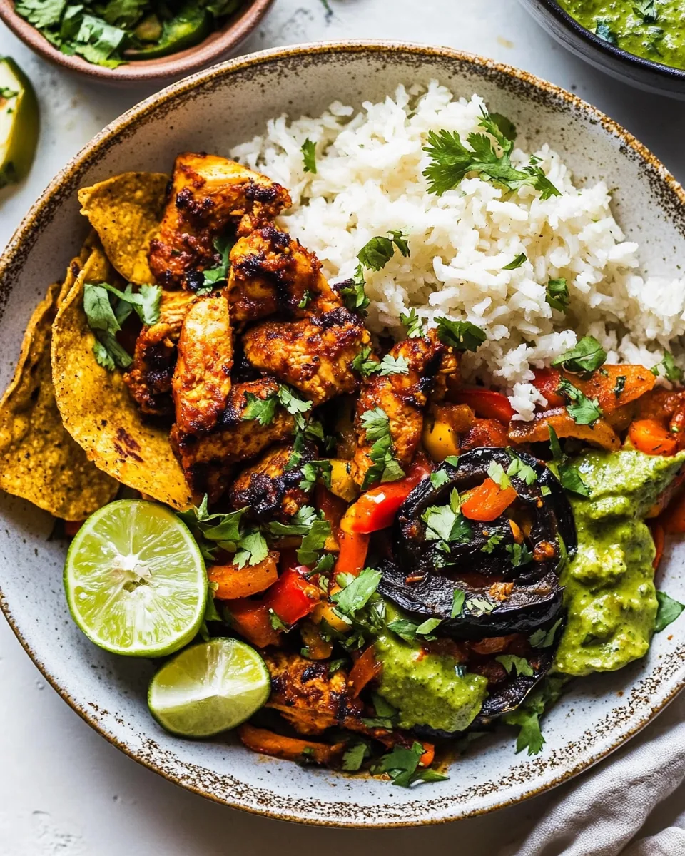 Sheet Pan Poblano Chicken Fajita Bowls