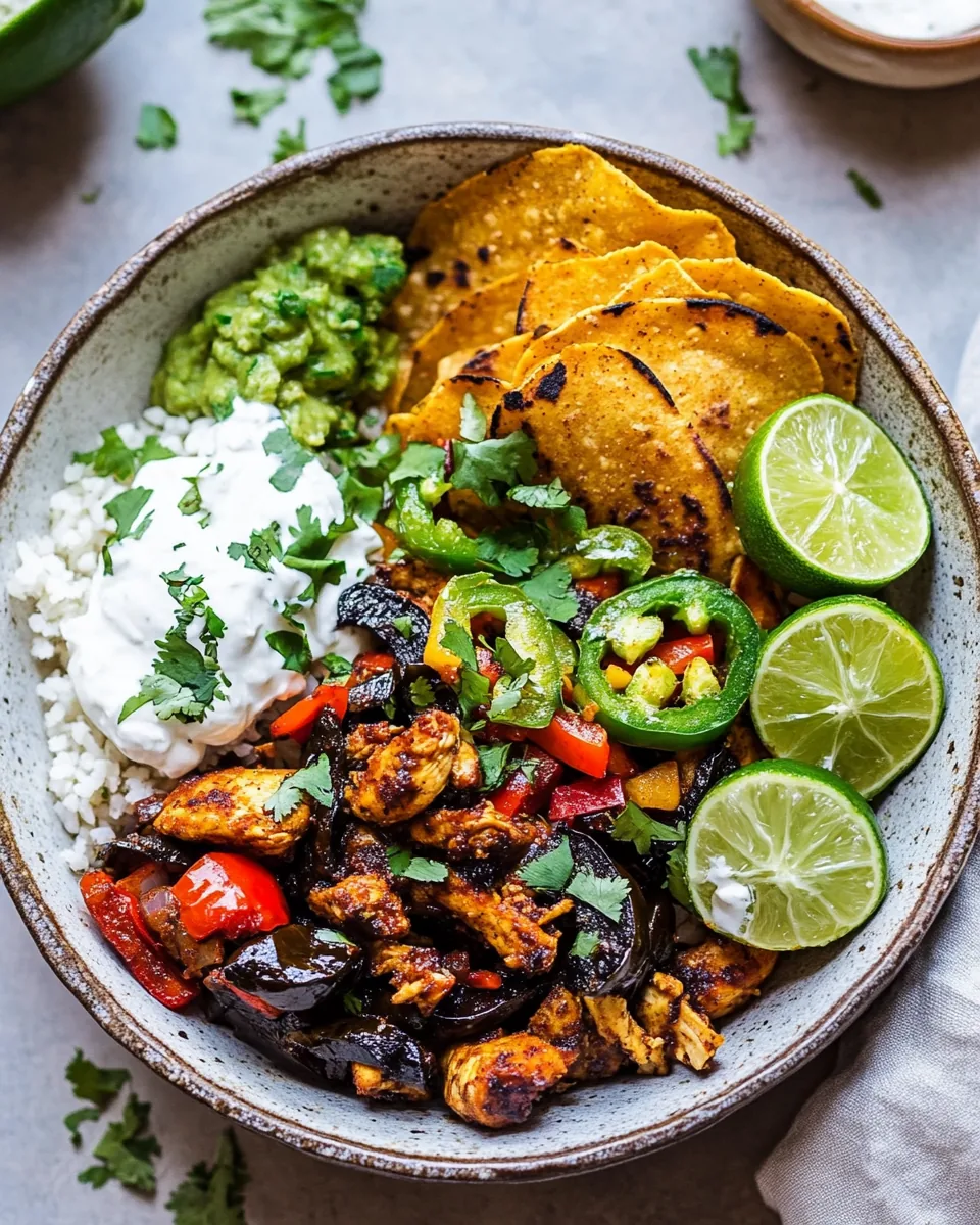 Sheet Pan Poblano Chicken Fajita Bowls