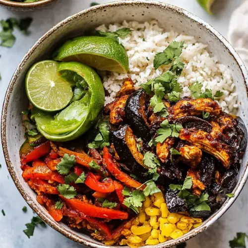 Sheet Pan Poblano Chicken Fajita Bowls