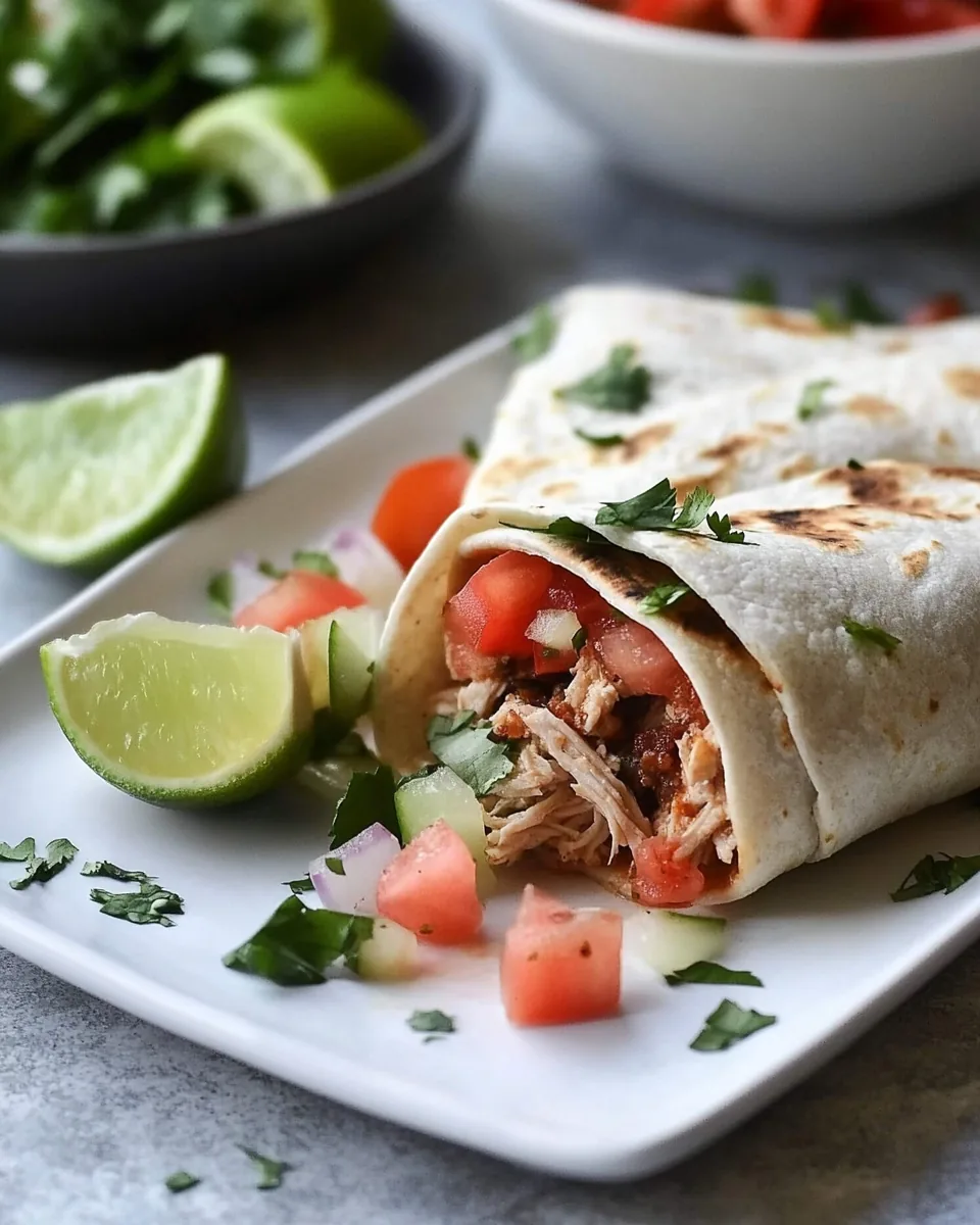 Shredded Chicken Burritos