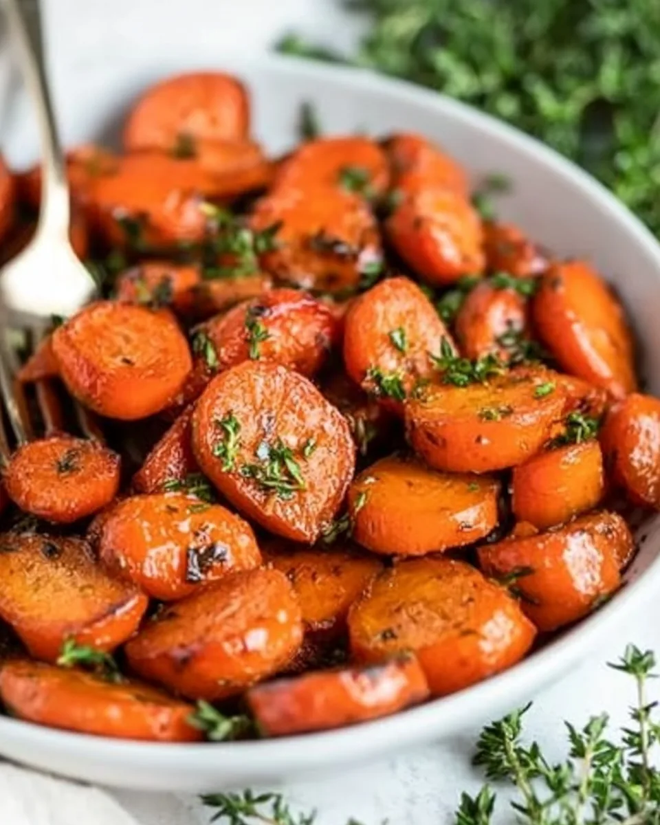 Maple Glazed Herb Roasted Carrots