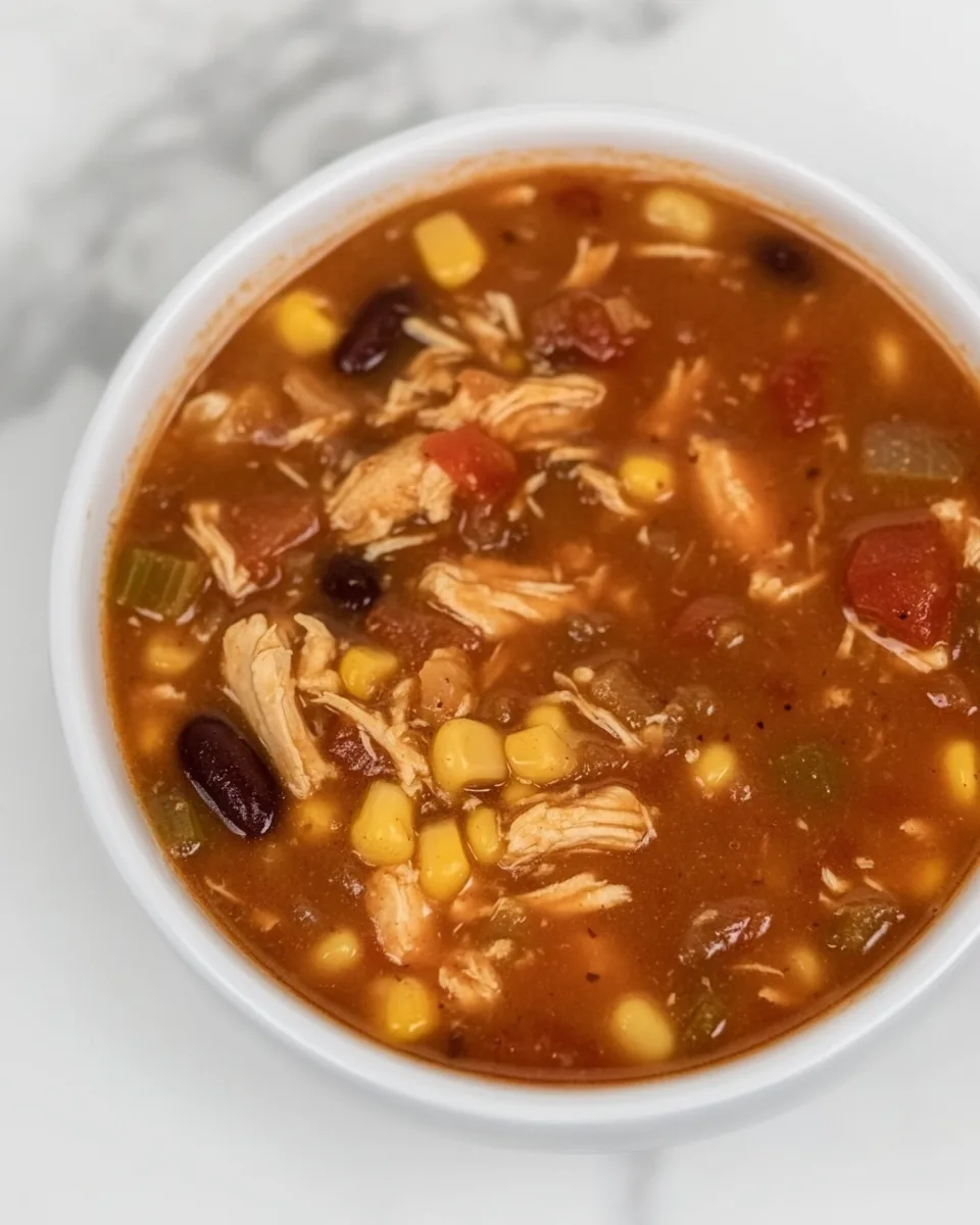 Simple Slow Cooker Chicken Taco Soup