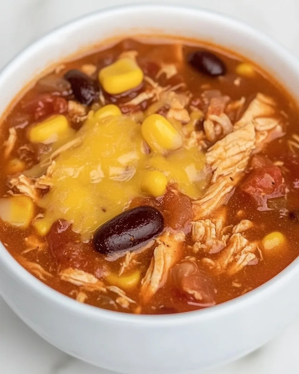 Simple Slow Cooker Chicken Taco Soup
