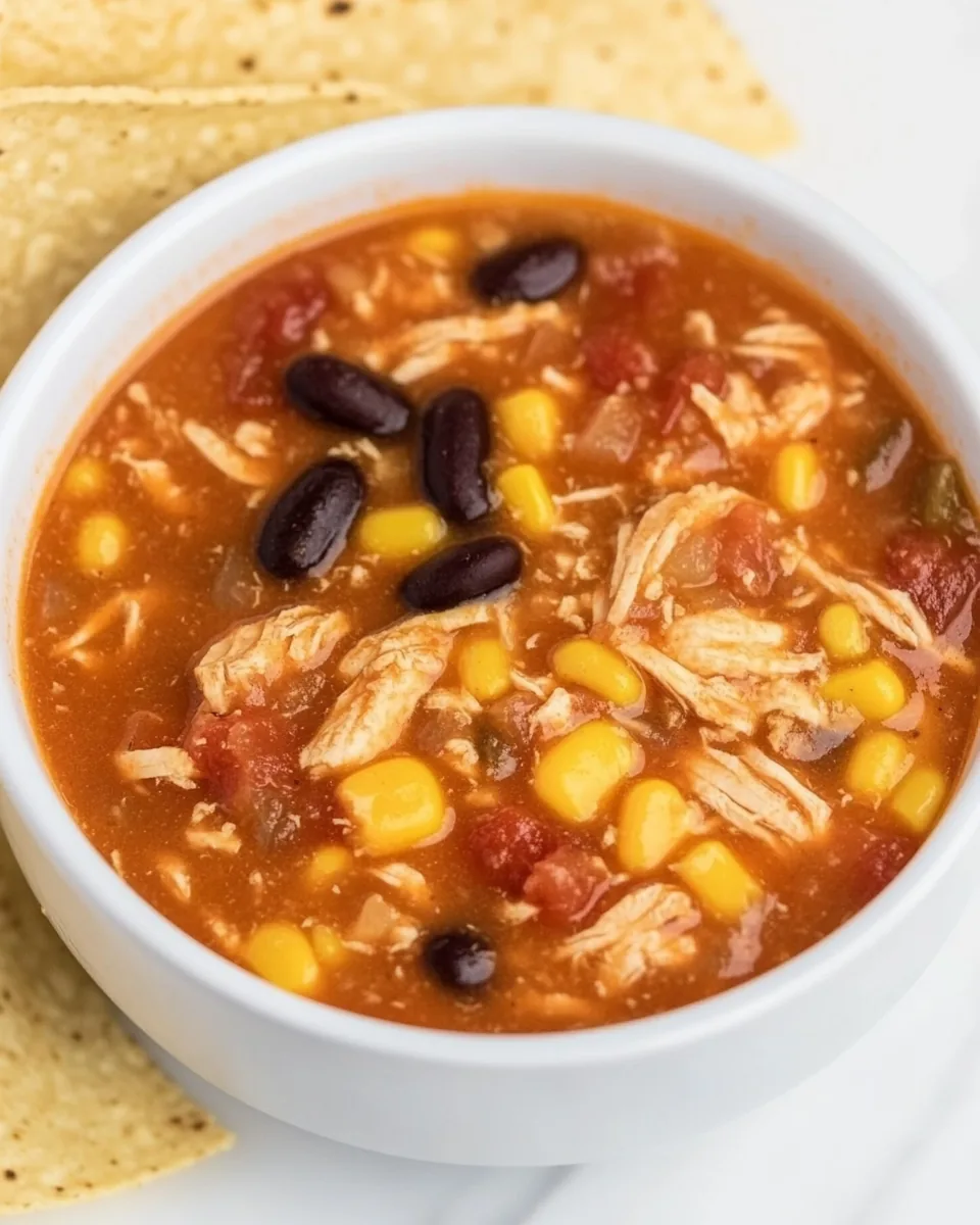 Simple Slow Cooker Chicken Taco Soup