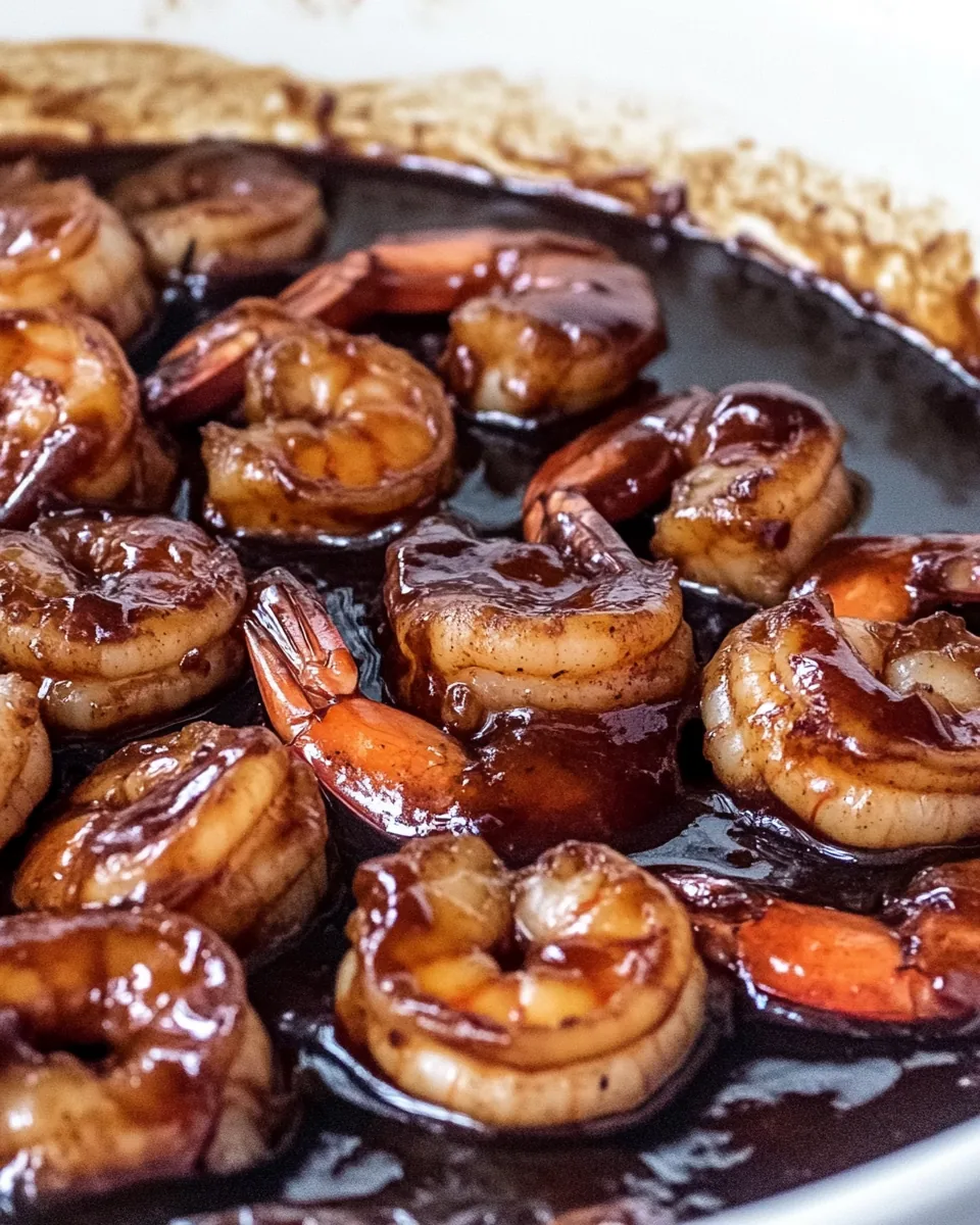 Skillet Cooked BBQ Glazed Shrimp