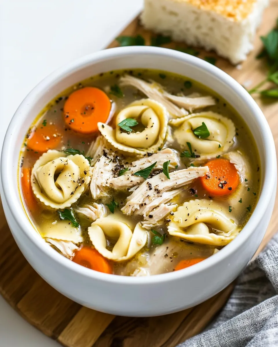 Slow Cooker Chicken Tortellini Soup