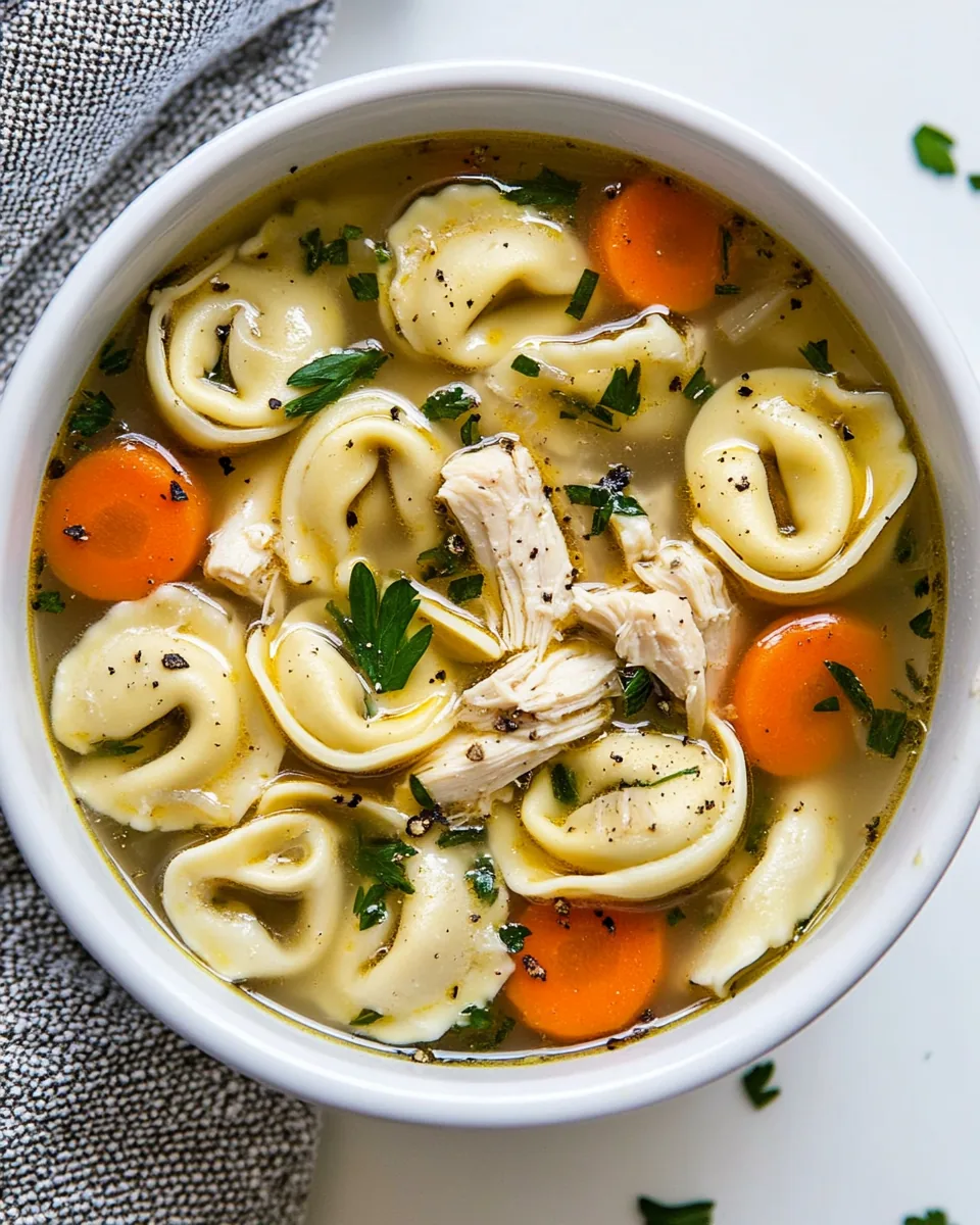 Slow Cooker Chicken Tortellini Soup