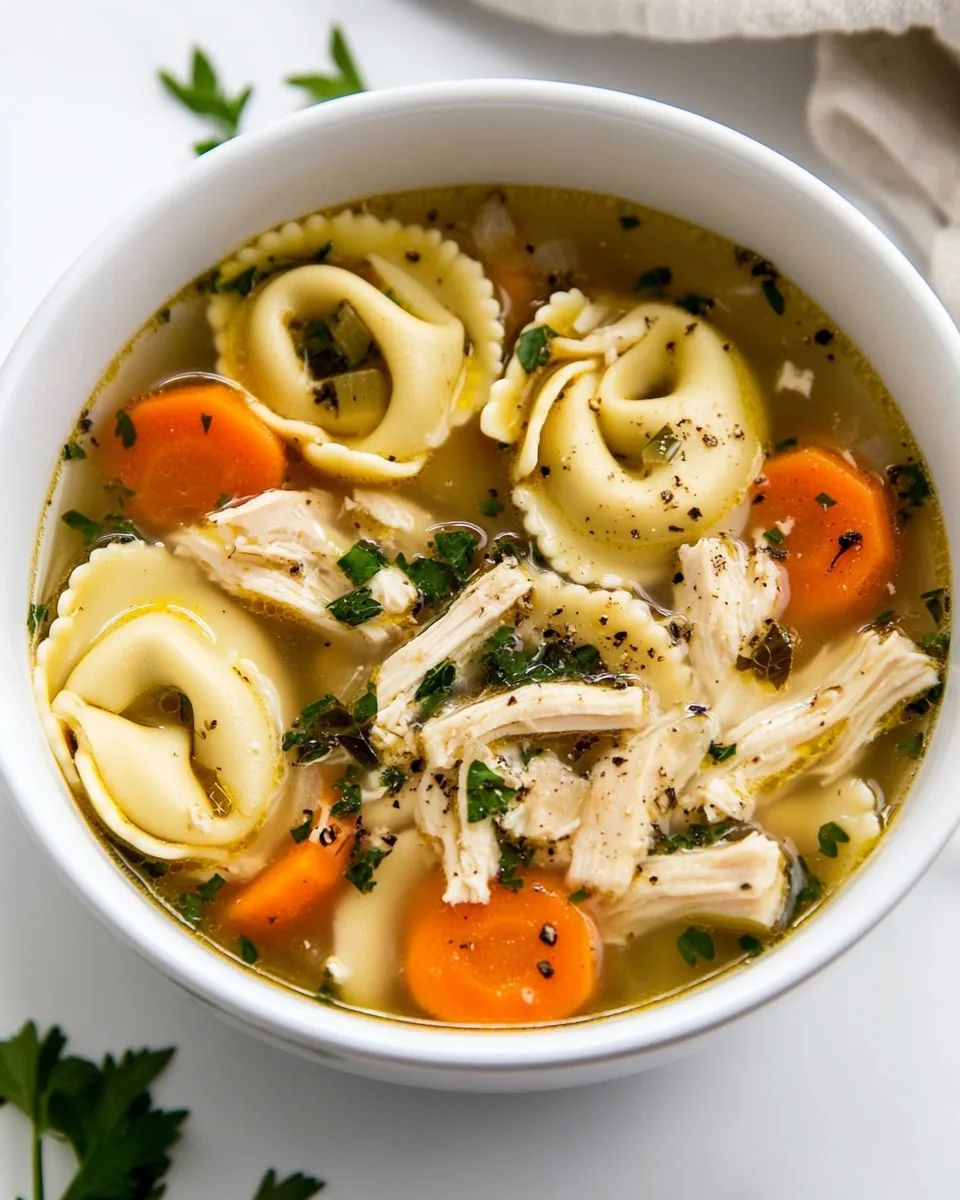 Slow Cooker Chicken Tortellini Soup