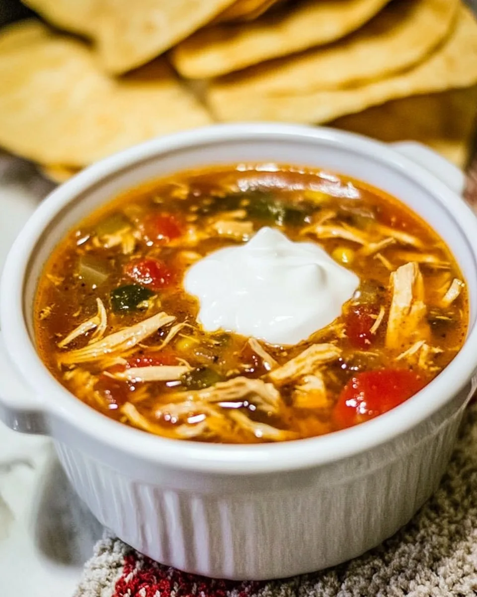 Slow Cooker Chicken Tortilla Soup