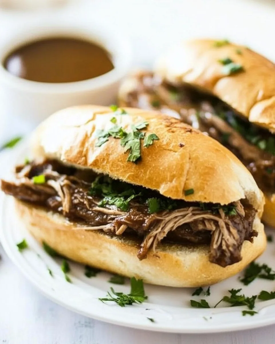 Slow Cooker French Dip Sandwiches